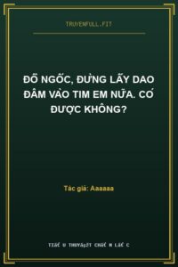 Đồ Ngốc, Đừng Lấy Dao Đâm Vào Tim Em Nữa. Có Được Không?